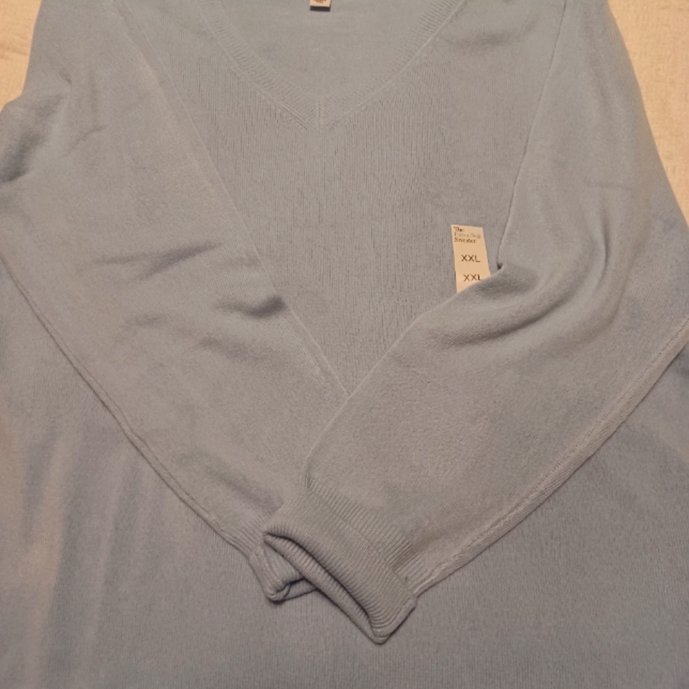 NWT Super soft v neck sweater. Sky blue Size XXL - Picture 6 of 8